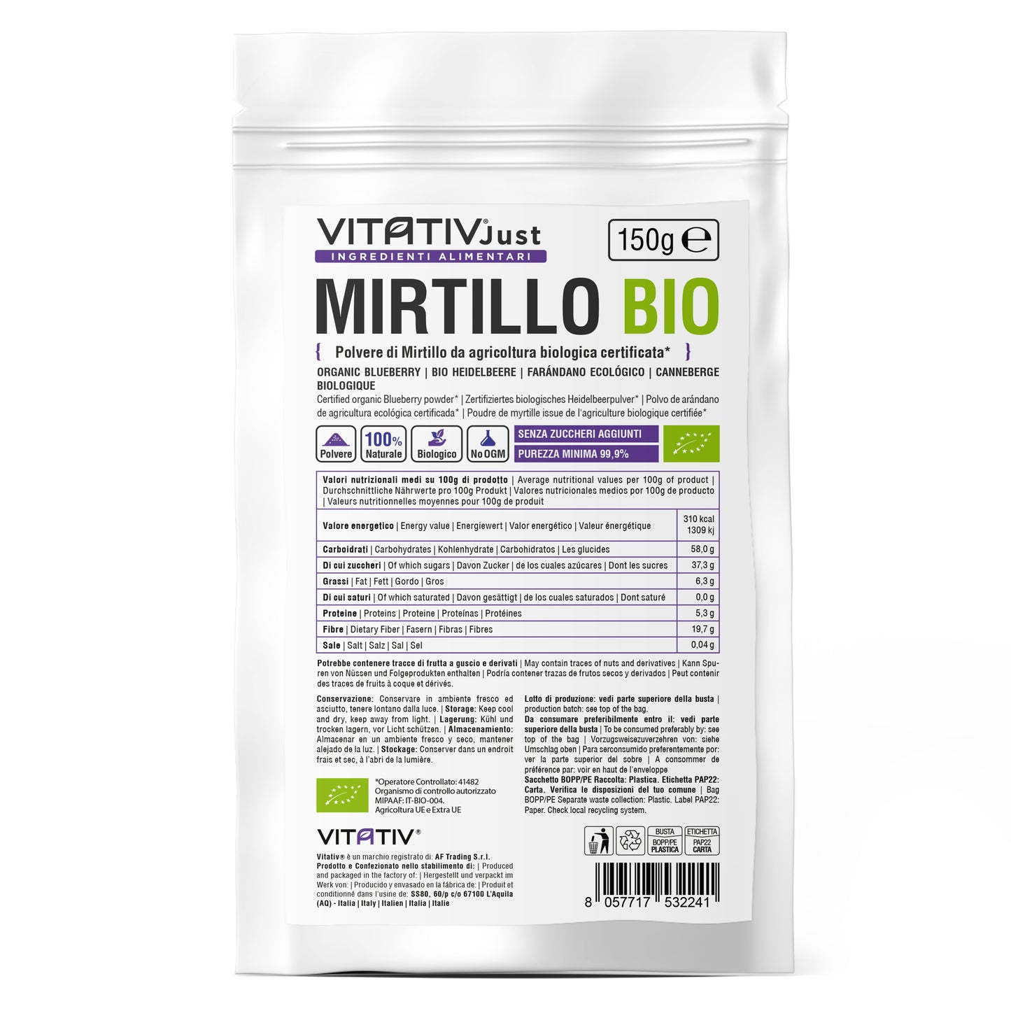 Mirtillo BIO in Polvere | 150g