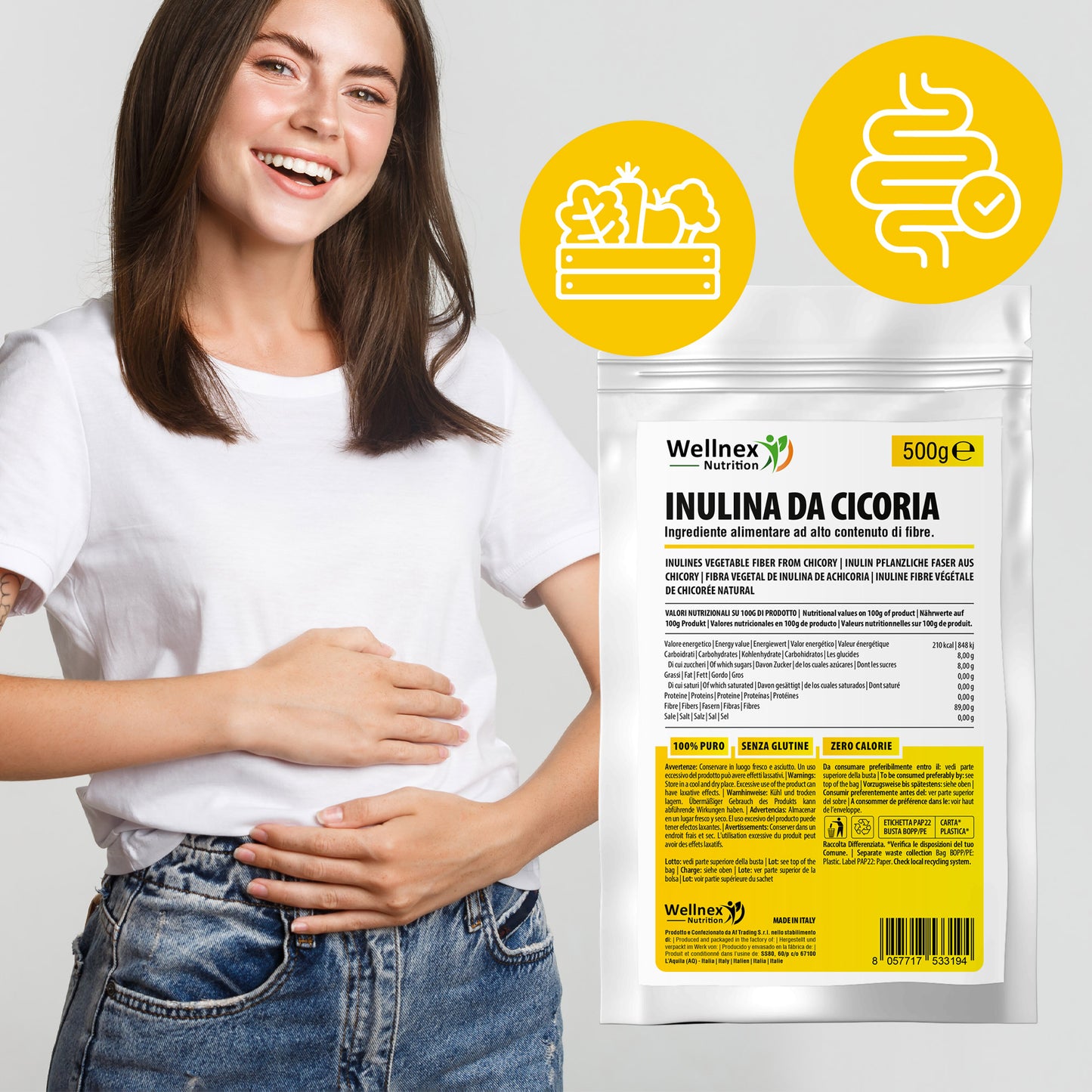 Inulina da cicoria | 500 g - Prebiotico di origine vegetale