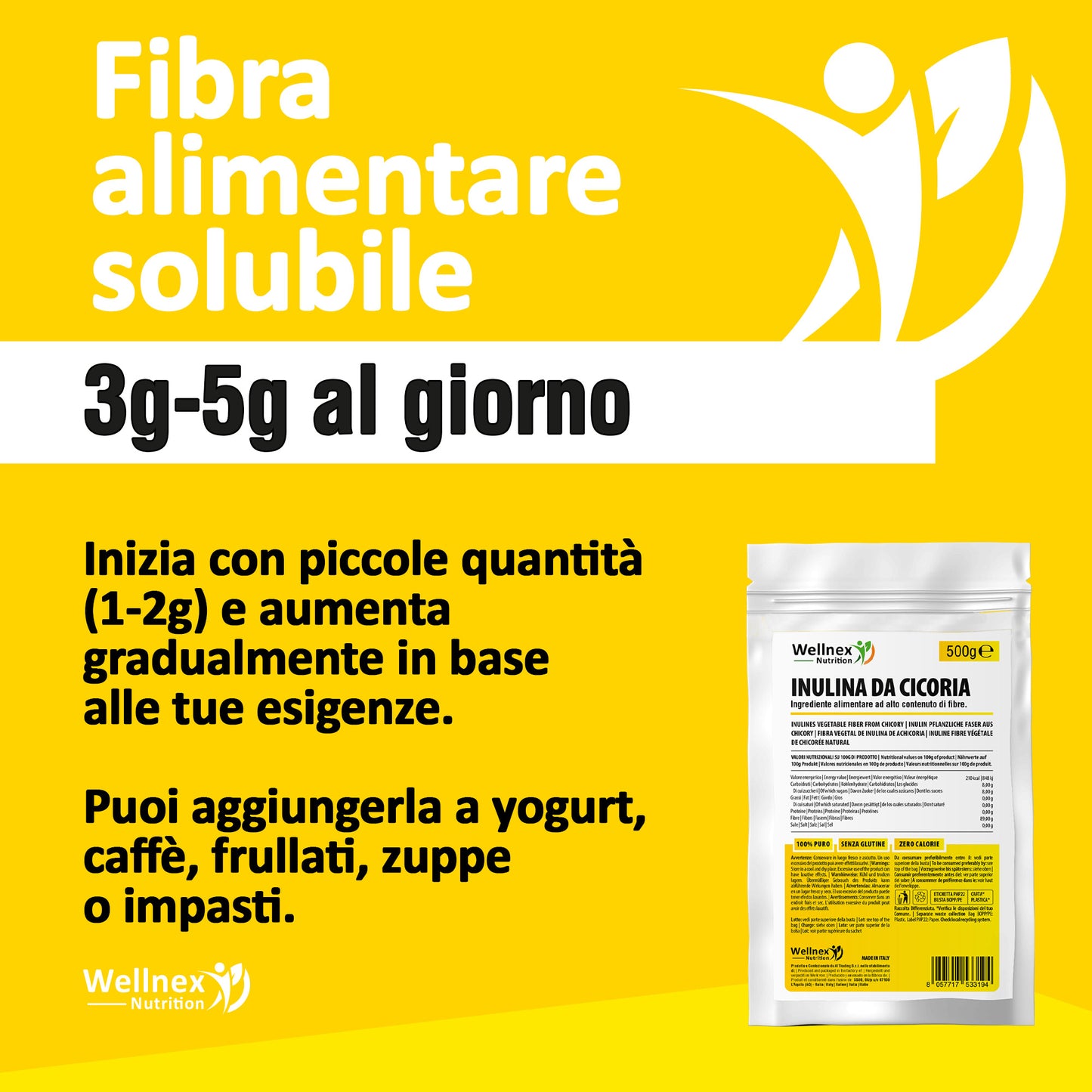 Inulina da cicoria | 500 g - Prebiotico di origine vegetale