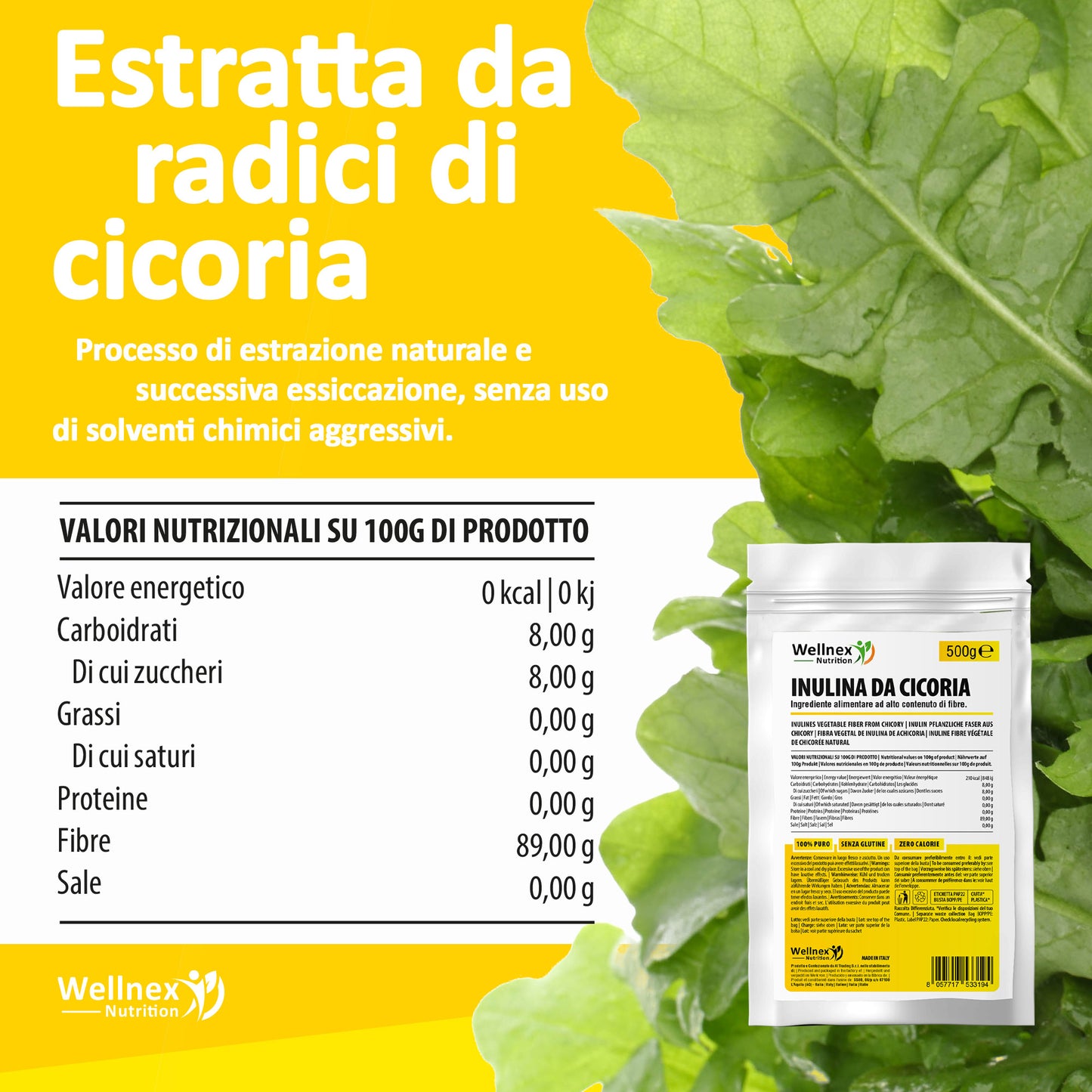Inulina da cicoria | 500 g - Prebiotico di origine vegetale