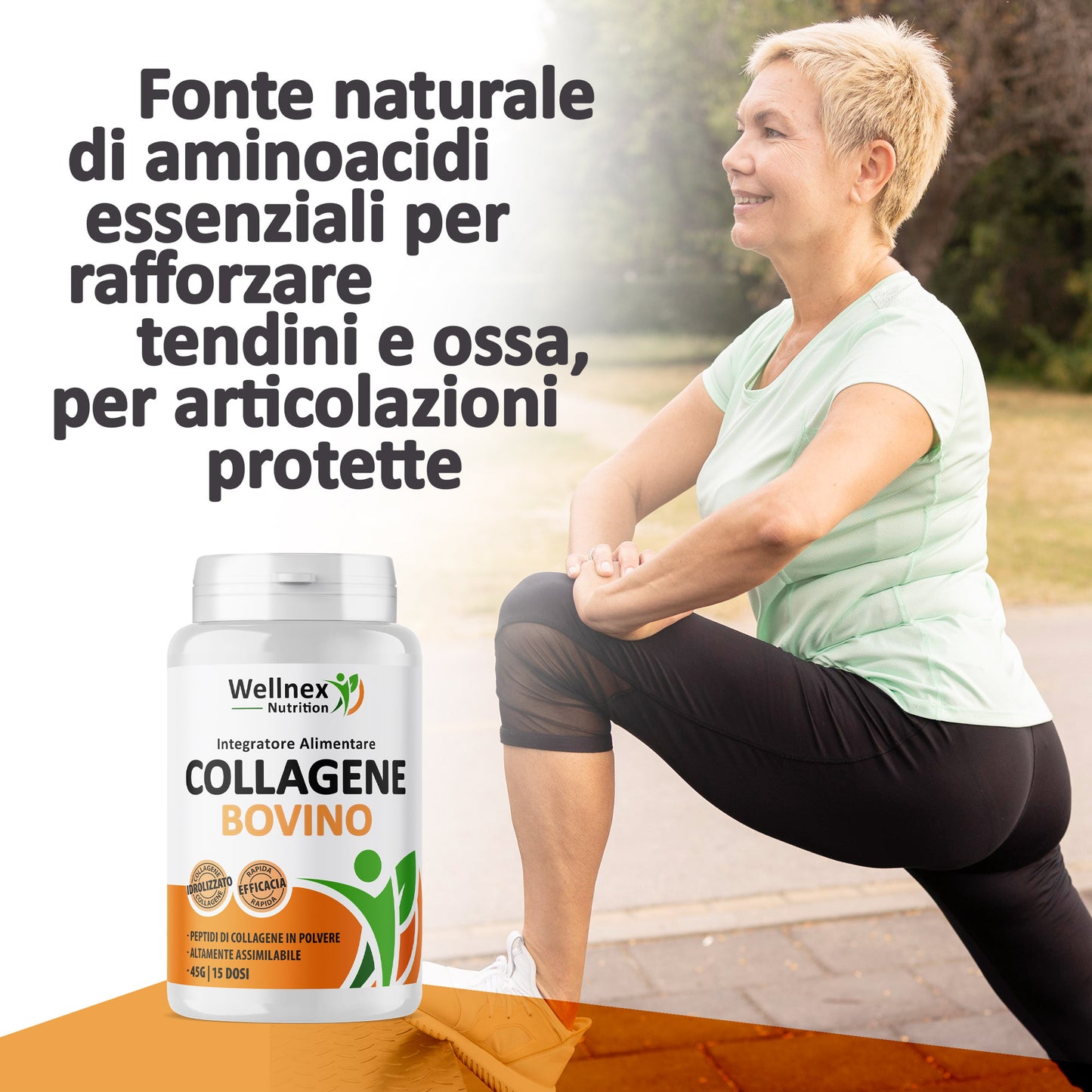 Collagene Bovino Puro - 45g Peptidi di Collagene da Bovino