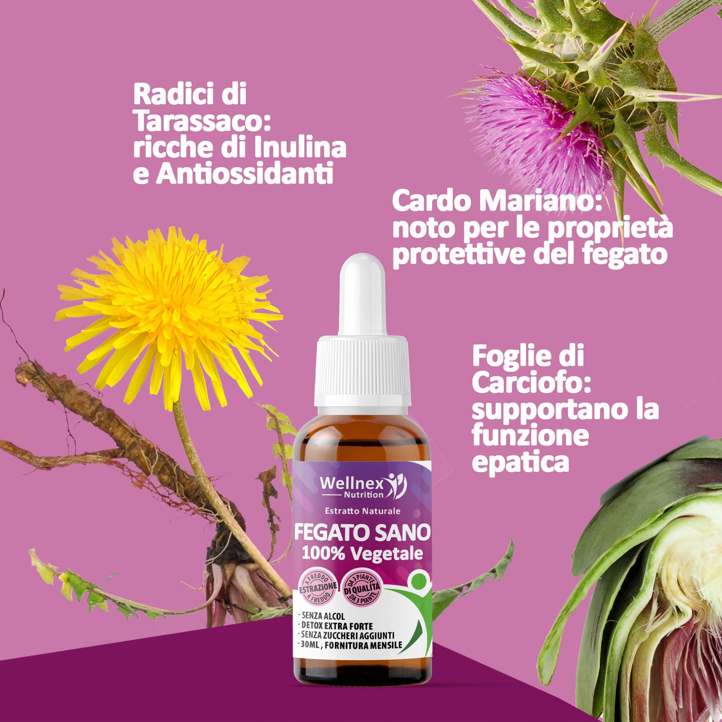 Fegato Sano 30ml - Estratto Naturale da 3 piante