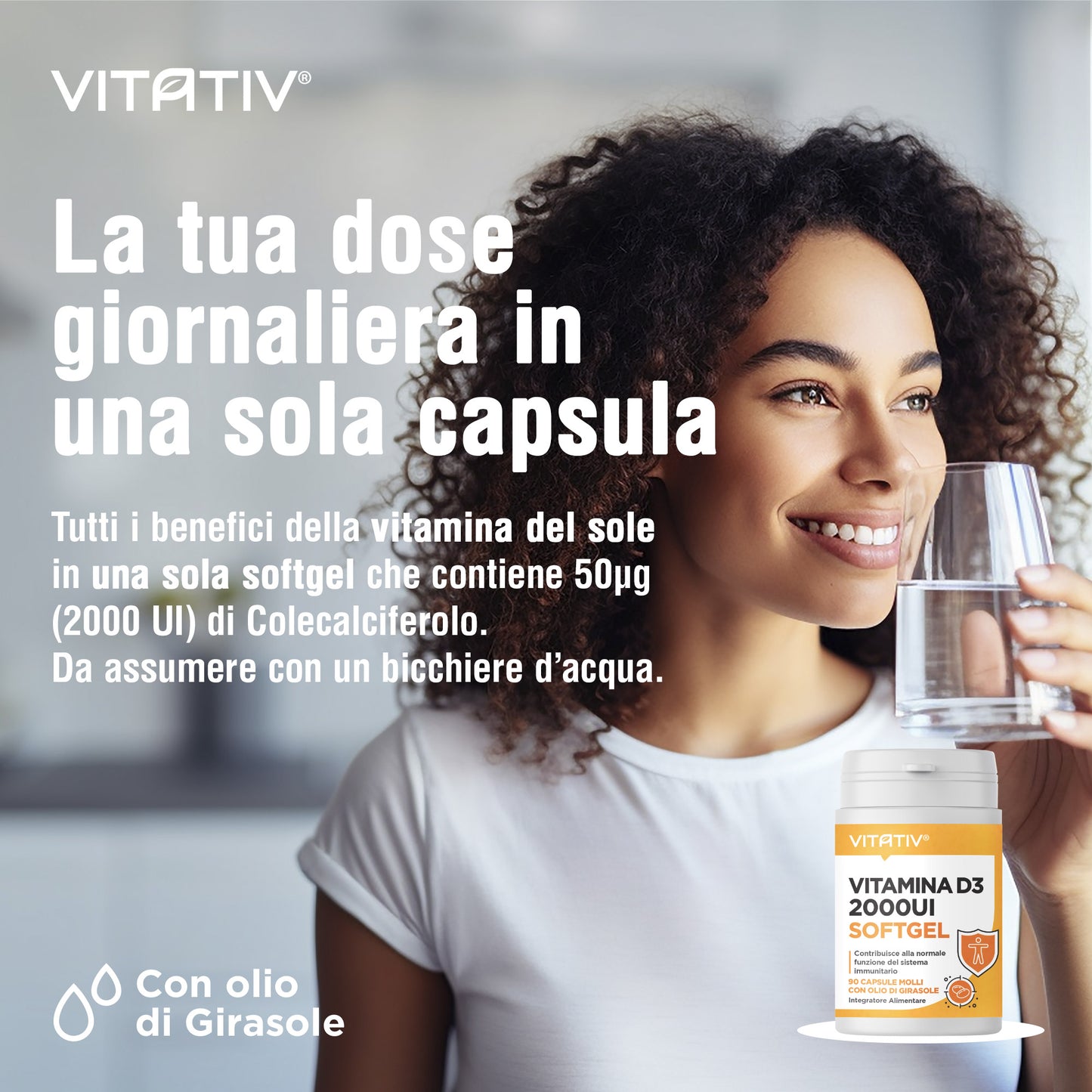 Vitamina D3 2000 UI Softgel Mini | 50 µg