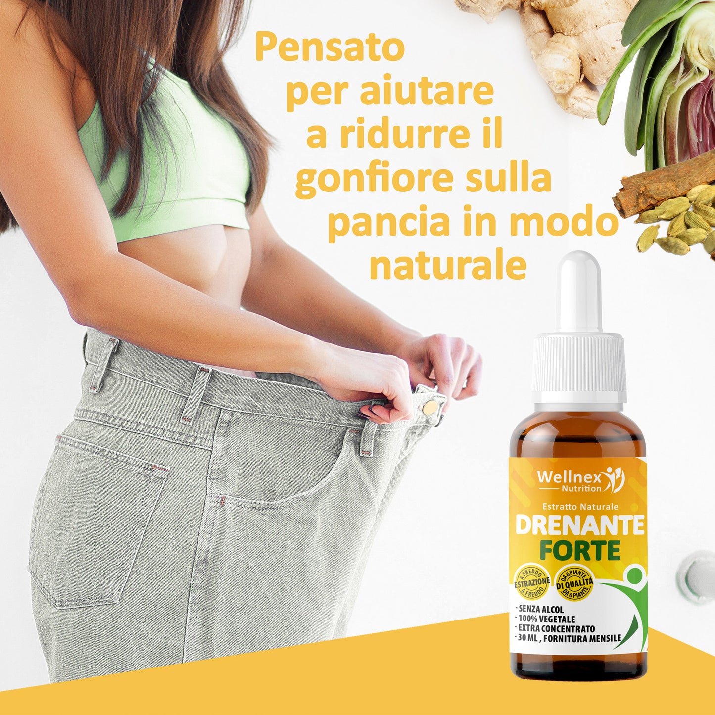 Drenante Forte 30ml - Estratto Naturale da 6 piante Detox