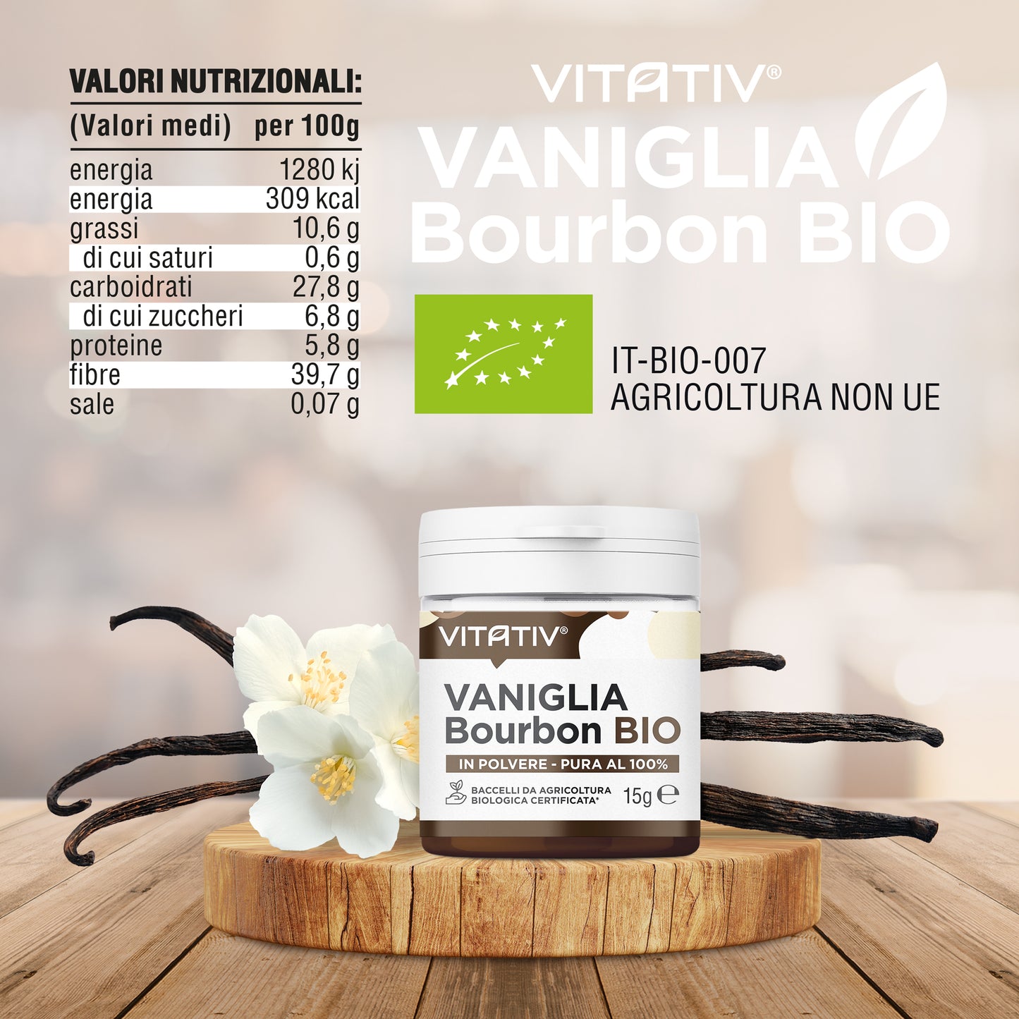 Vaniglia Bourbon BIO | 15g PURA e in POLVERE