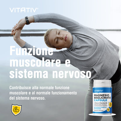 Magnesio Bisglicinato Capsule + Zinco e Vitamina B6