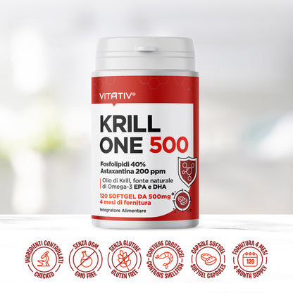 Krill ONE | Olio di Krill 500mg | 40% Fosfolipidi