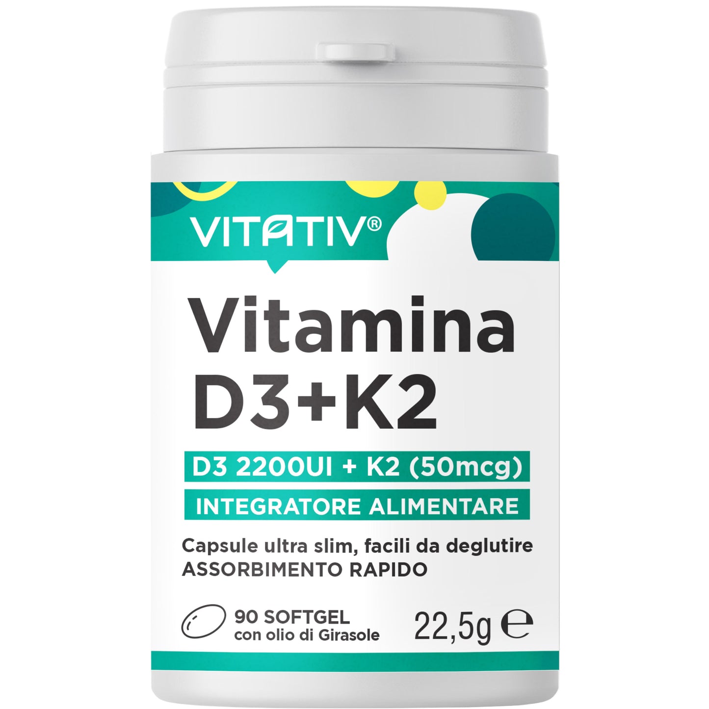 Vitamina D3+K2 | 90 Softgel Ultra Slim