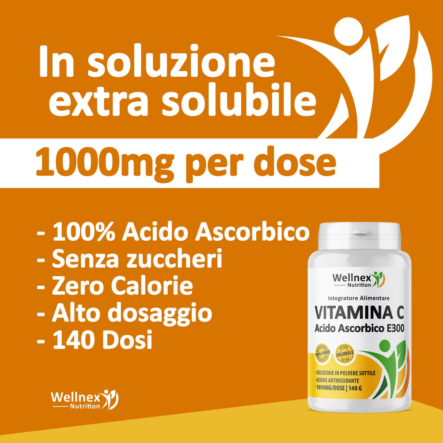 Vitamina C 1000mg | 140g - Polvere Pura