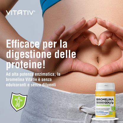 Bromelina 5000GDU/g Superiore | 30 Capsule gastroresistenti