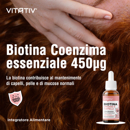Biotina Unghie e Capelli + Zinco 30ml