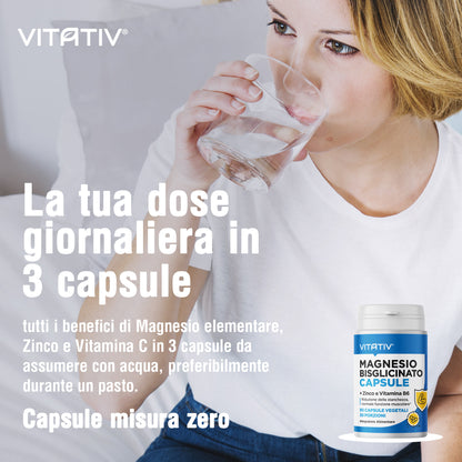 Magnesio Bisglicinato Capsule + Zinco e Vitamina B6