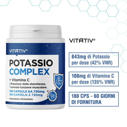 Potassio Complex + Vitamina C | Capsule Vegetali