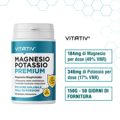 Magnesio Potassio Premium 150g 50 Porzioni