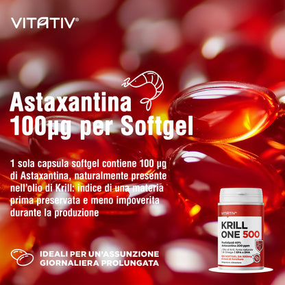 Krill ONE | Olio di Krill 500mg | 40% Fosfolipidi
