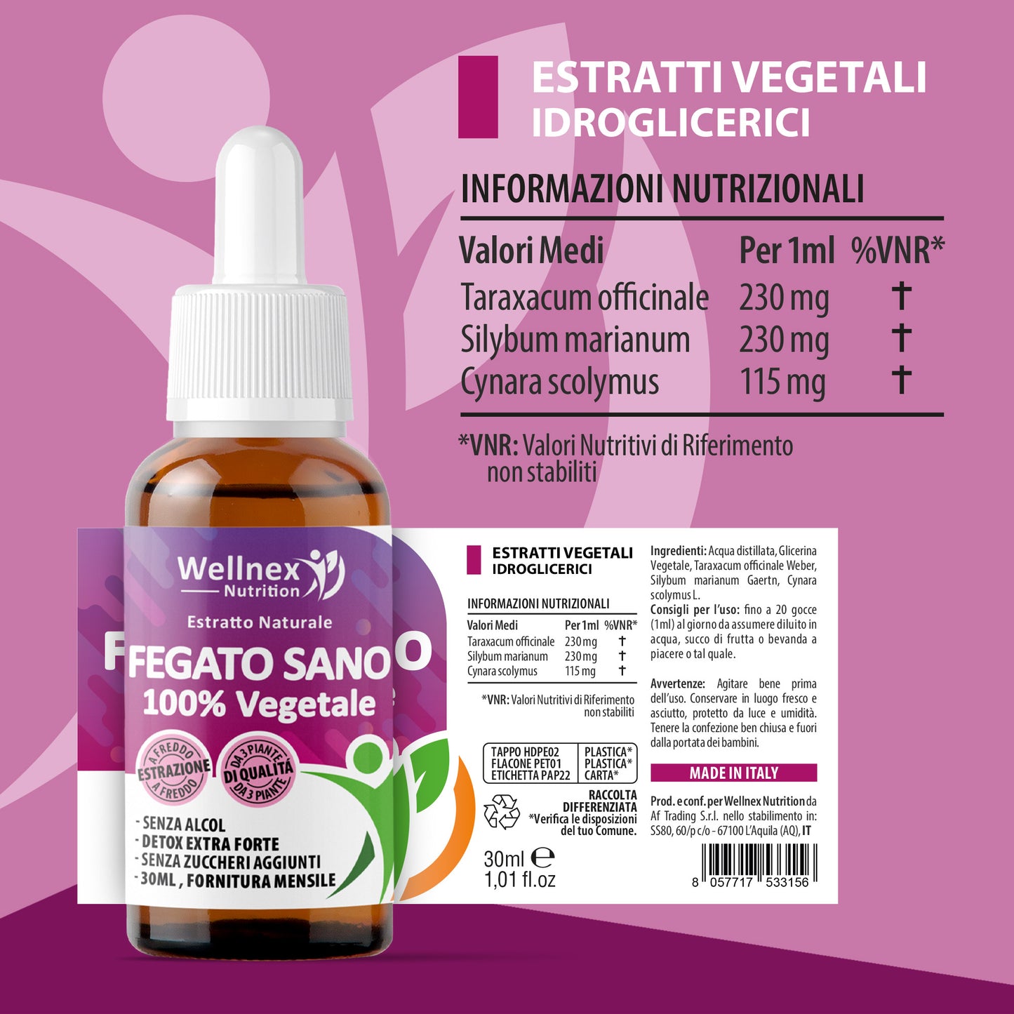 Fegato Sano 30ml - Estratto Naturale da 3 piante