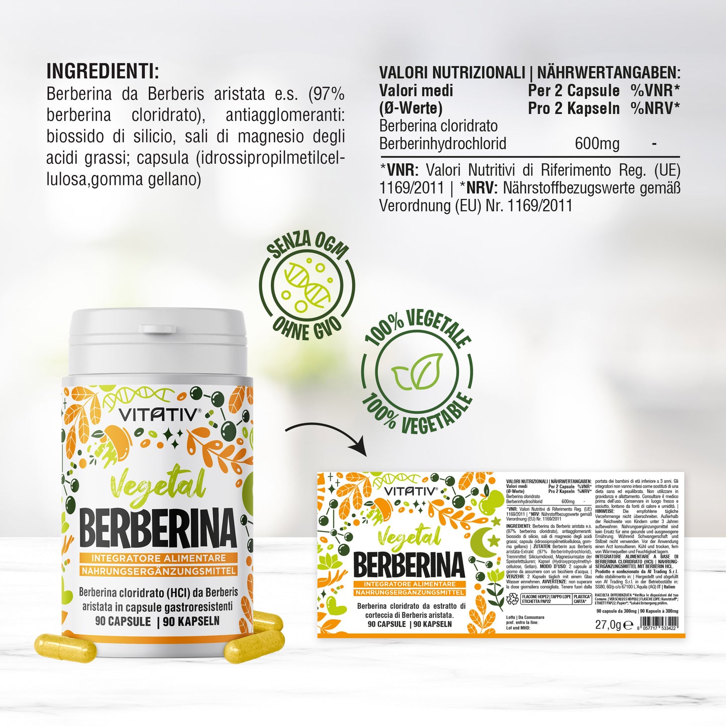 Berberina | 90 Capsule Gastroresistenti