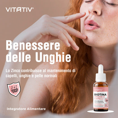 Biotina Unghie e Capelli + Zinco 30ml