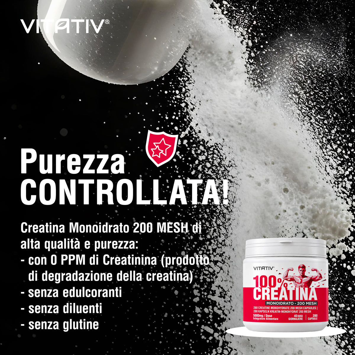 Creatina Monoidrato Micronizzata 280 Capsule