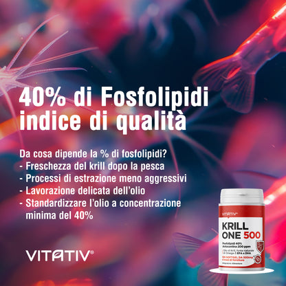 Krill ONE | Olio di Krill 500mg | 40% Fosfolipidi