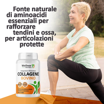 Collagene Bovino Puro - 45g Peptidi di Collagene da Bovino