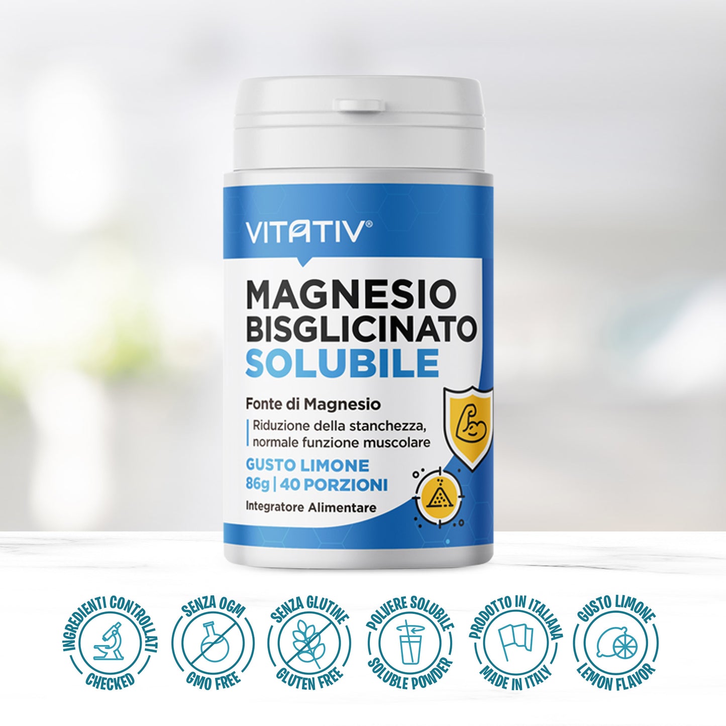 Magnesio Bisglicinato Solubile 86g, 40 porzioni
