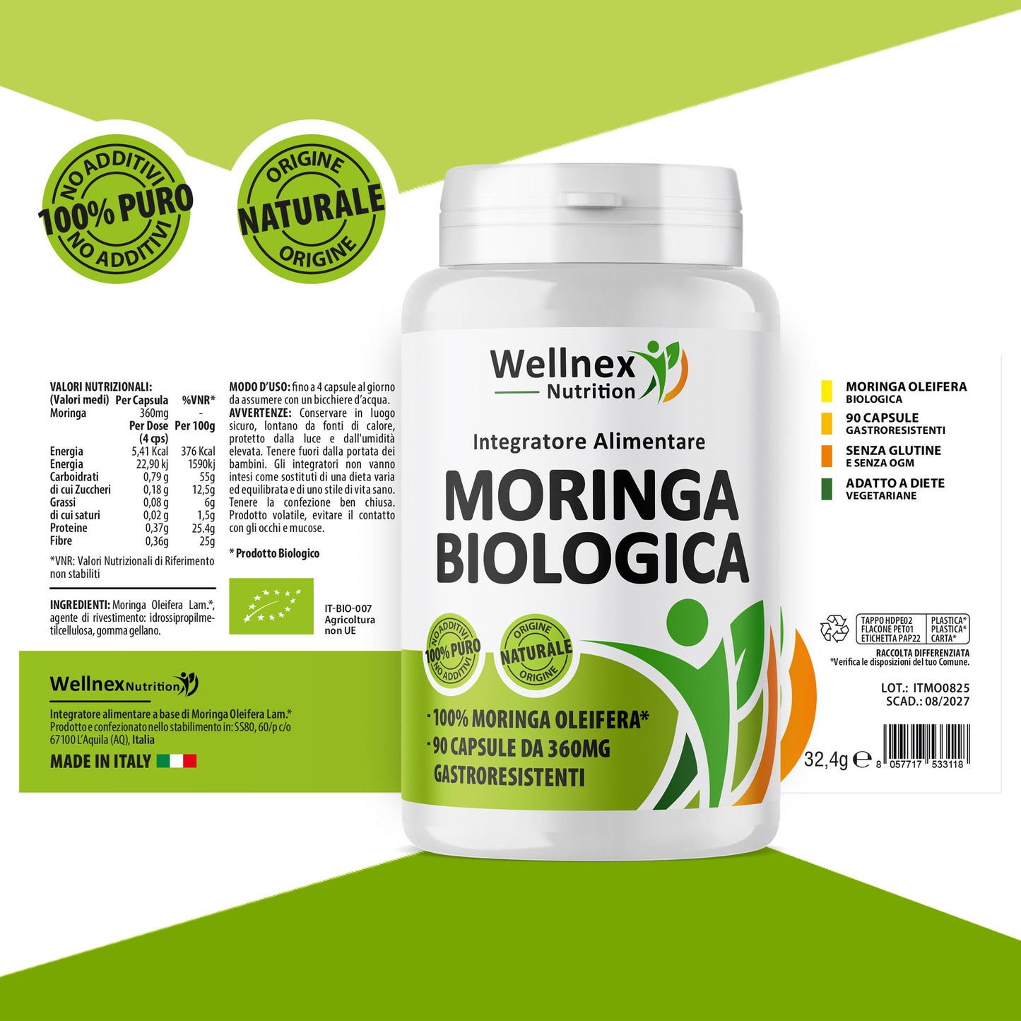 Moringa Oleifera 360mg - 90 Capsule Gastroresistenti