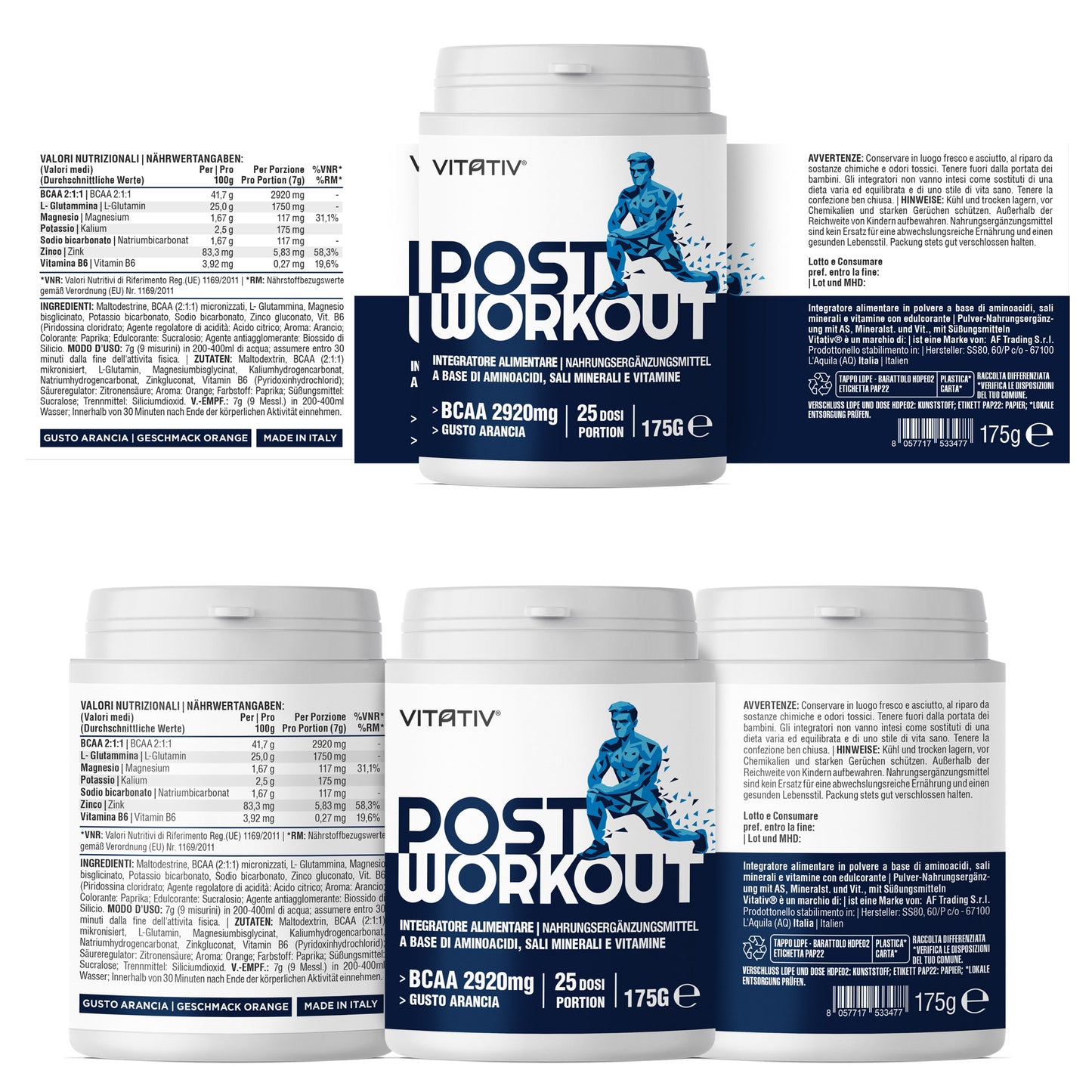 Post Workout 175g con Aminoacidi BCAA