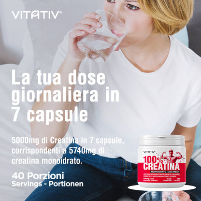 Creatina Monoidrato Micronizzata 280 Capsule