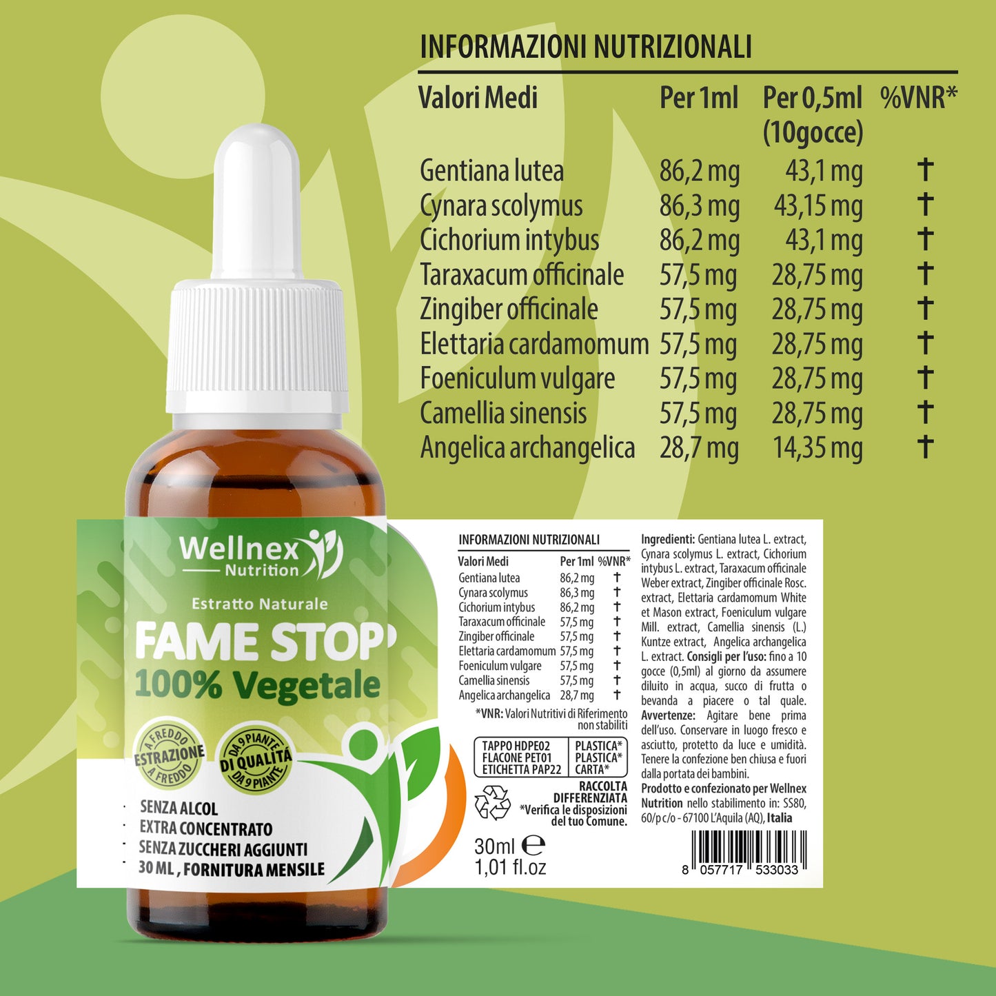 Fame Stop 30ml - Estratto Naturale da 9 piante Amaro Sazianti