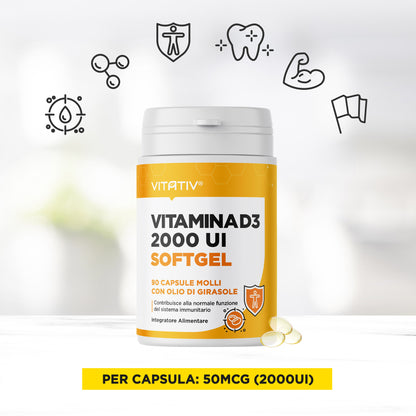 Vitamina D3 2000 UI Softgel Mini | 50 µg