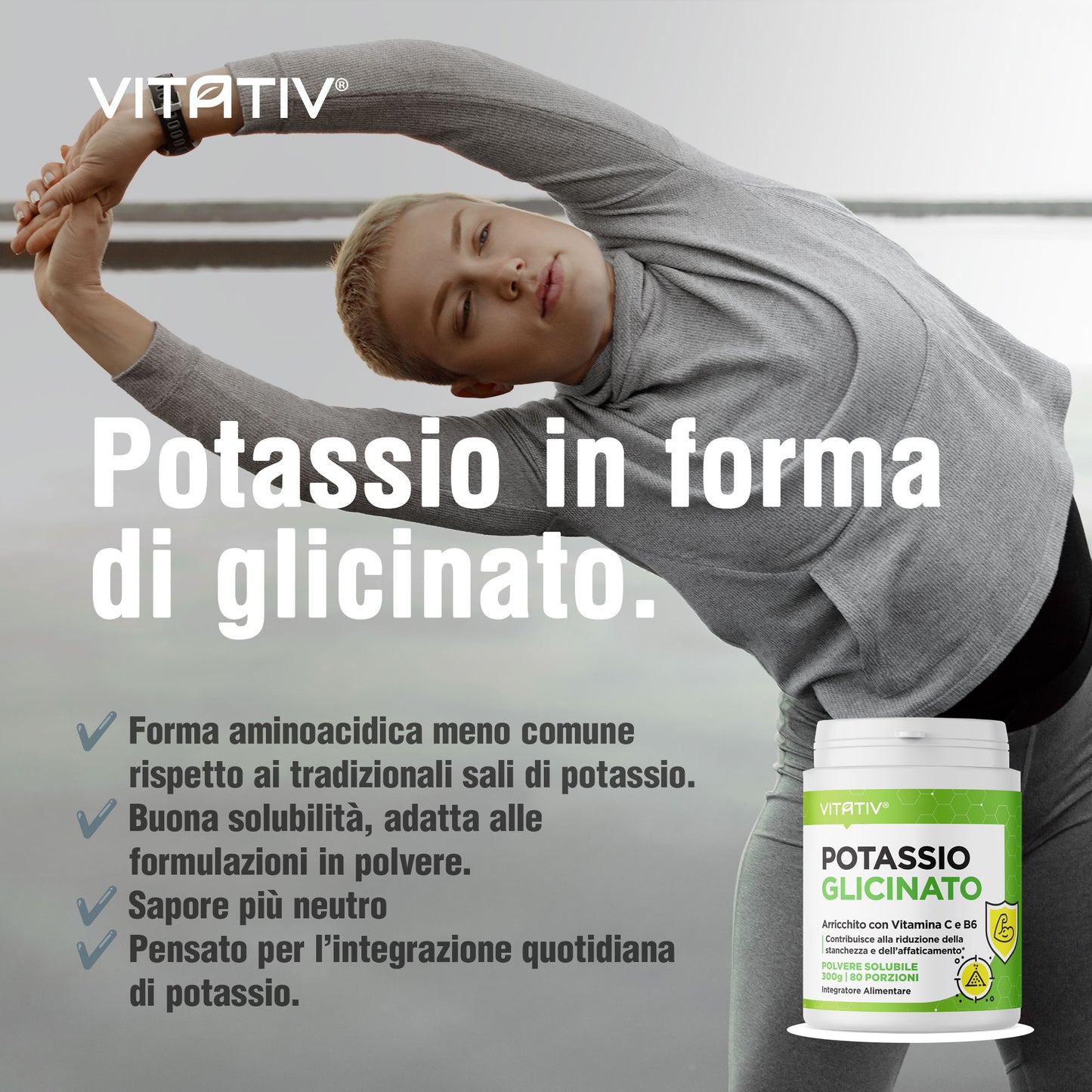 Potassio Glicinato + Vitamina C e B6 in Polvere Solubile