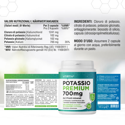 Potassio Premium 180 Capsule | 700mg / dose