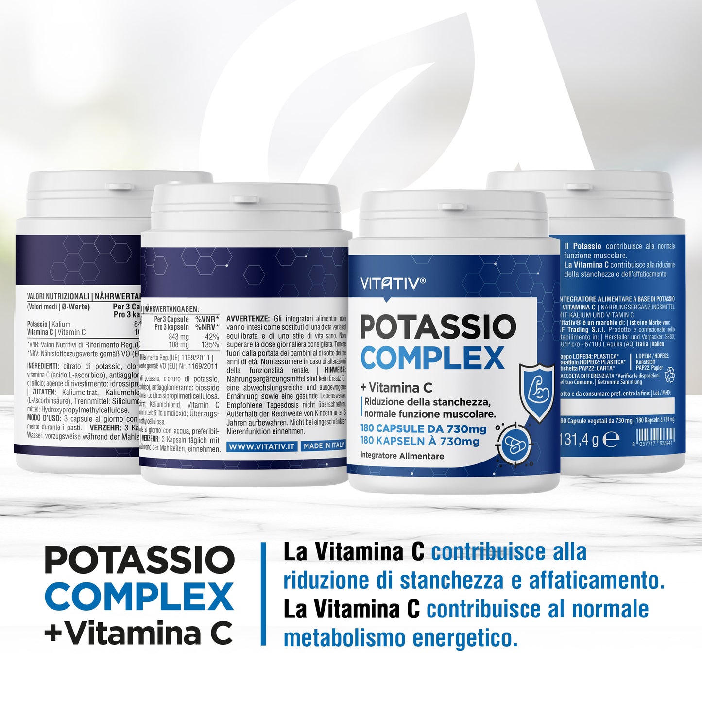 Potassio Complex + Vitamina C | Capsule Vegetali