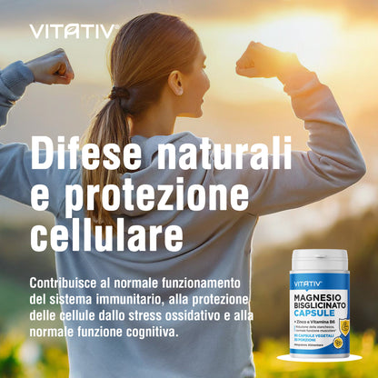 Magnesio Bisglicinato Capsule + Zinco e Vitamina B6