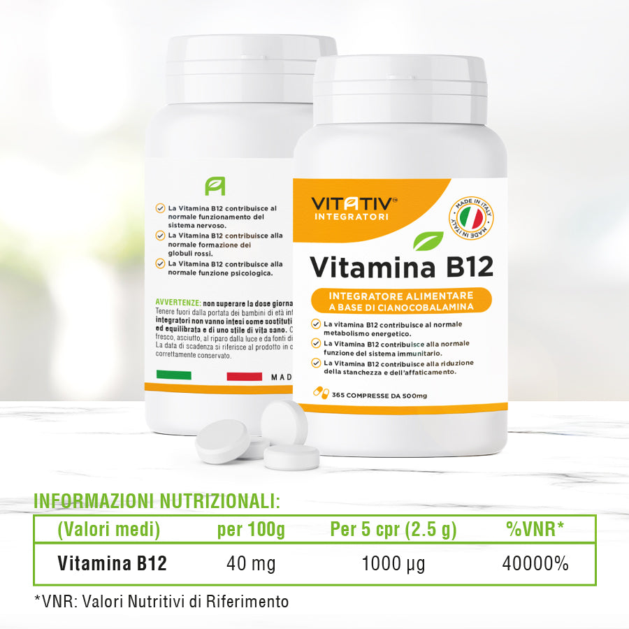 VITAMINA B12 | 365 CP da 500mcg