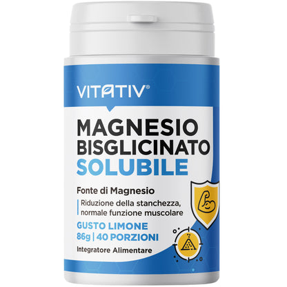 Magnesio Bisglicinato Solubile 86g, 40 porzioni
