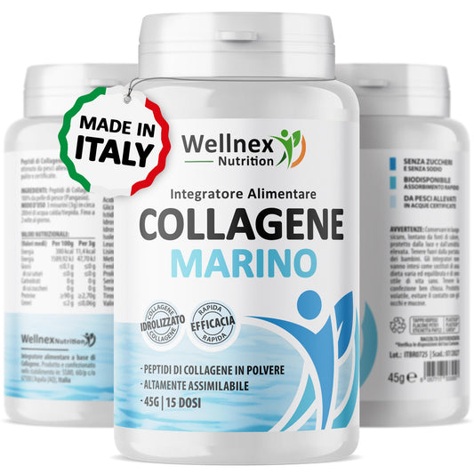 Collagene Marino Puro - 45g Peptidi di Collagene da pelle di Pangasio