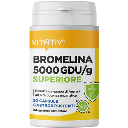Bromelina 5000GDU/g Superiore | 30 Capsule gastroresistenti