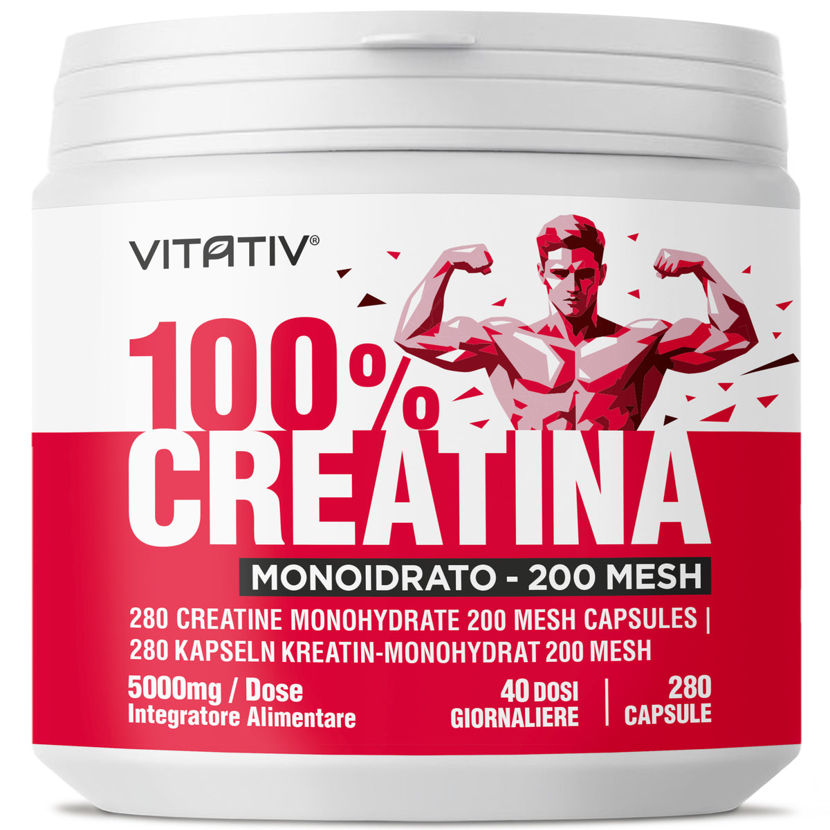 Creatina Monoidrato Micronizzata 280 Capsule