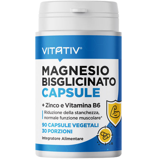 Magnesio Bisglicinato Capsule + Zinco e Vitamina B6