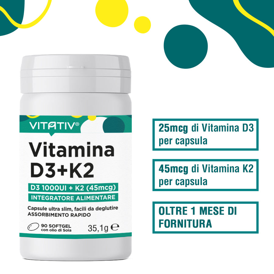 Vitamina D3+K2 | 90 Softgel Ultra Slim