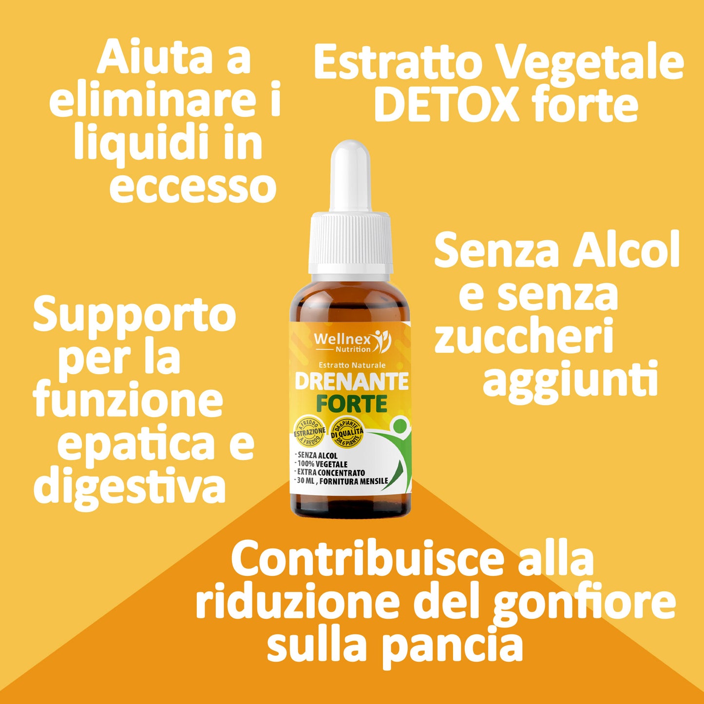 Drenante Forte 30ml - Estratto Naturale da 6 piante Detox