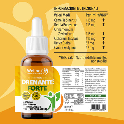 Drenante Forte 30ml - Estratto Naturale da 6 piante Detox