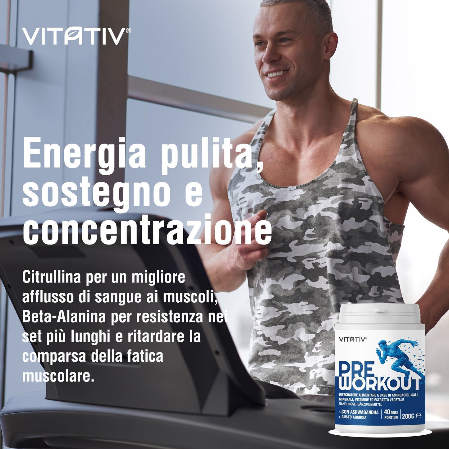 Pre Workout 200g - 40 Dosi