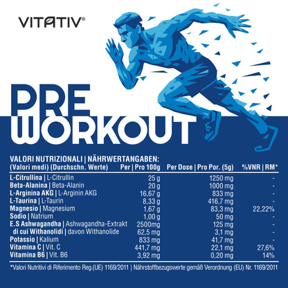 Pre Workout 200g - 40 Dosi