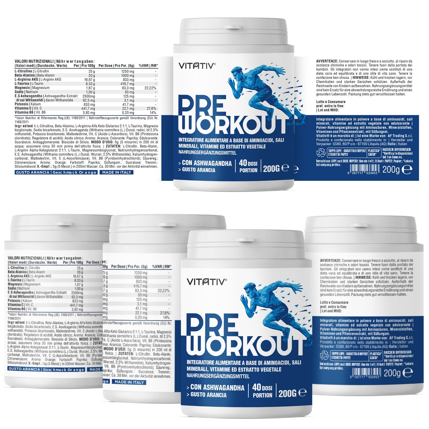Pre Workout 200g - 40 Dosi