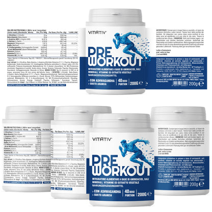 Pre Workout 200g - 40 Dosi